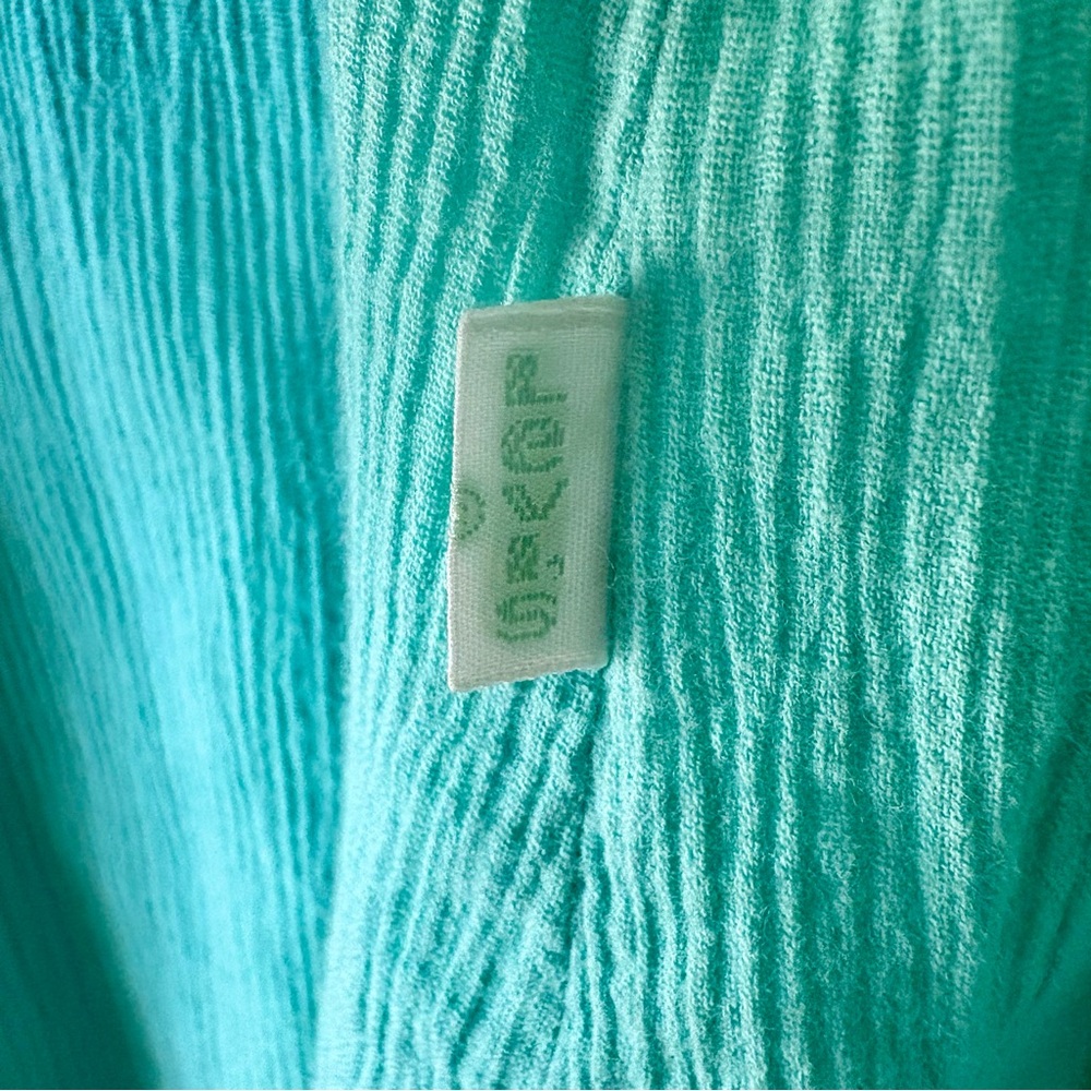 Vintage 1970s Levi’s peasant top in seafoam green 100% cotton crepe fabric - Picture 7 of 7